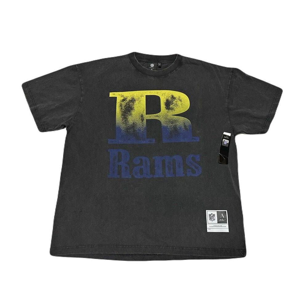 NEW NFL x Aleali May Mens Size XL LA Rams Graphic Print T-Shirt Vintage Black - Picture 3 of 7